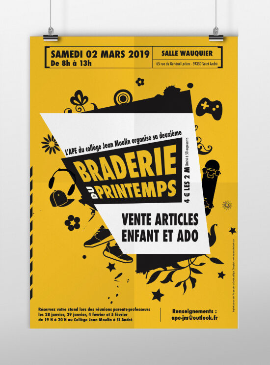 Affiche braderie collège
