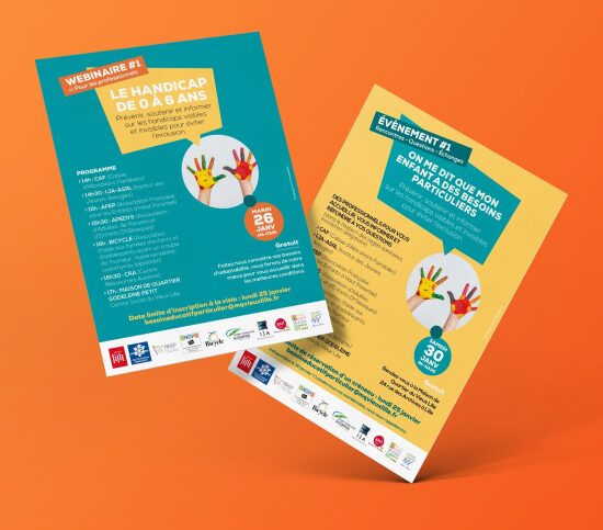 Flyers pour la maison de quartier du Vieux Lille