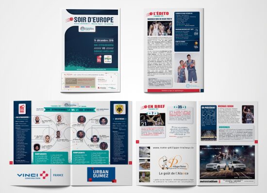Création et réalisation des programmes de matchs Euroleague et Eurocup 2013 à 2016